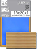 18x20x1 Air Filter Comparable to MPR 100 Basic Economy Furnace Filters, 12 Pack of Non Pleated Fiberglass Filter For Dust - Low Airflow Restriction! From AIRX FILTERS WICKED CLEAN AIR.