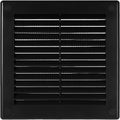 Vent Systems 4.5" x 4.5" Inch (Opening Dimensions) Plastic Black Soffit Vent Cover - Flat Square Air Vent Grille - Air Vent Deflector - HVAC 5.9" x 5.9" Inch (Overall Dimensions)