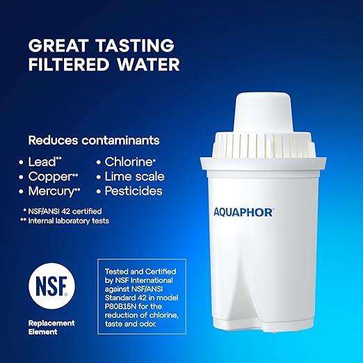 AQUAPHOR Water Filter Pitcher Ideal 7 Cup with 1 x B15 Filter - Black