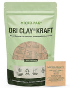 Micro-Pak Dri Clay Kraft, Highest Moisture Absorption Desiccant Packs, Silica Gel Packets Alternative, Food Safe Bentonite Clay, Desiccant Packs for Storage, Moisture Absorbers for Closet, 6gx50pcs
