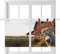 Farm Donkeys Kitchen Curtains 24 Inch Length, Small Window Curtains Tab Top, Farmhouse Barn Funny Animals Butterfly Light Filtering Short Window Treatments Tier Drapes 27.5"x24" 2 Panel