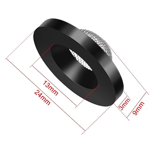 20 Pcs Hose Washer with Screen Filter Washers Stainless Steel & Black Rubber Filter Gasket for 1" Inlet, Fits 5/8" Washing Machine & 3/4" Garden Hose Connector