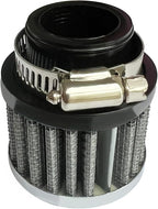 Air Intake Filter - 1" Universal Breather Filter, Automotive Cold Air Filter, Car Valve Cover Oil Breather Turbo Vent Crankcase Cleaner Accessory, Fits Car Motorcycle (Silver)