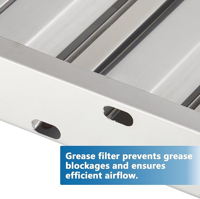 19.5 in x19.5 in Commercial Hood Filters - 430 Stainless Steel 5-Groove Baffle Filters for Restaurant Kitchen Exhaust Hoods Pack of 6
