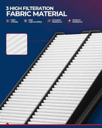 KAX Engine Air Filter, CA9600 Replacement for Accord V6 (2003-2007), RL (2005-2008), TL (2004-2006), Rigid Panel
