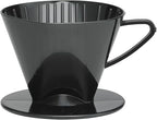 Fino Pour-Over Coffee Brewing Filter Cone, Number 2-Size, Black, Brews 2 to 6-Cups