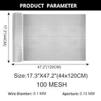 1 roll Stainless Steel Wire mesh 100 mesh,304 Wire mesh, Suitable for Vent, Cage, Garden, Window Screen, Filter Screen, etc (100Mesh 44X120CM)