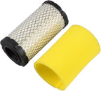 2 Pack 796031 Air Filter Pre-Cleaner Set Compatible with Briggs Stratton 594201 591334 797704 Air Cleaner Cartridge, Lawn Mower Air Filter, Plus Foam Pre Filter