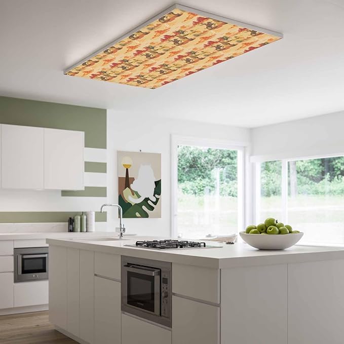 Tropical Plant Cactus Fluorescent Light Covers 1 Pack Western Cowboy Horse Sunset Desert Ethnic Magnetic Fluorescent Ceiling Lights Filters for Office Classroom Home Drop Ceiling 4x2 Feet