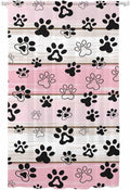 Sheer Curtains 84 Inches Long, Pink Beige Paw Print Semi Sheer Curtains Light Filtering Window Treatment, Vintage Farmhouse Country Wooden Grain Privacy Voile Drapes for Living Room Bedroom 52x84 Inch
