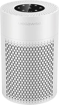 MEGAWISE True HEPA Air Purifier EPI235A, 3-Stage Filtration, Quiet 24dB Operation, Manages Airborne Particulates & Pet Hair , Perfect for 215 sq ft Rooms, White