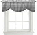 Grey Ombre Wooden Tie Up Valance Curtains for Windows, Kitchen Curtains Window Shades, Farmhouse Retro Gray Wood Gradient Light Filtering Roman Curtain Valances for Bedroom/Bathroom/Cafe 54"x18"