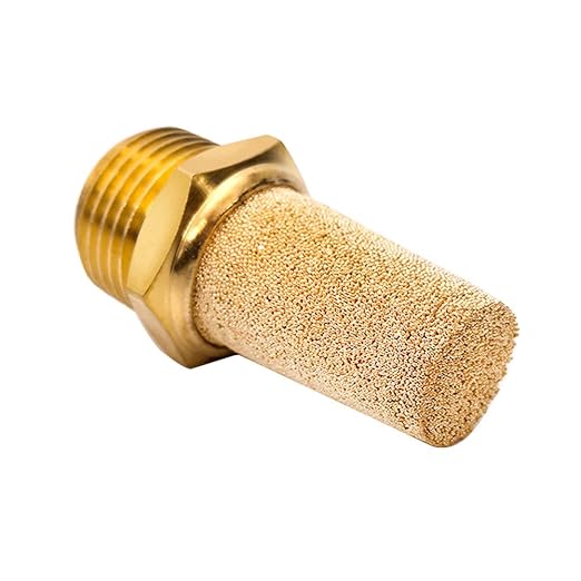 Beduan 3Pcs Pneumatic Brass Exhaust Muffler Filter,3/4" Male Thread Hex Sintered Silencer Air Line Fitting