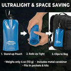 Tactiko Survival 20oz/600ml Purifying Water Bottle Filter Kit - Filter 265 Gal. Water from Rivers, Lakes & Streams - SGS Certified - UF Membrane, Activated Carbon - Camping, Hiking, Emergency (Blue)