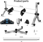 Pool Filter Cleaning System and Cleaner Stand Solid Aluminum Shaft- Compatible with 3，4，and 6 Inch Filter Cartridges，Dual Use Stand Design for Vertical & Horizontal