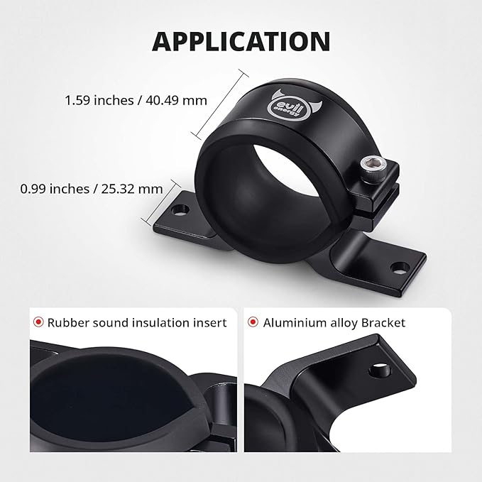 EVIL ENERGY 50mm Fuel Filter Mounting Bracket, Fuel Pump Clamp Holder Black