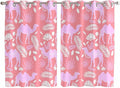 2 Panel Kitchen Cafe Curtains, Desert Camel Sunlight Filtering Nature Air Through, Window Decor Tier Curtains for Living Room 104W x 63L inch Vintage Sand Camel Leaves Flower Pattern Pink