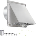 4 Inch Dryer Vent Cover Outside with Mesh with Cushioned Flap,304 Stainless Steel Wall Vent Exhaust Vent Cover,4" Outdoor Dryer Vent Cover Hood Exterior Wall Vent Cover Cap for Range Hood Vent AC Vent