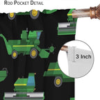 Kids Agriculture Machine Window Curtains, Farm Equipment Tractors Transport Combines Rod Pocket Decorative Windows Curtain for Boys Children Teens Room Decor 42x45in (30% Blackout)