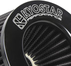 KYOSTAR Universal 3/3.5/4" (75/89/100mm) High-Flow Air Filter, Reusable Cone Cold Air Intake, High Performance, Clamp-On Car High Flow Air Kit, Flange Diameter: 3/3.5/4 Inch, Height: 6.2 Inch, Black