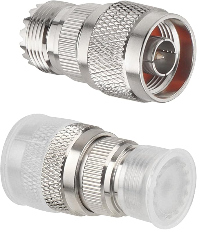 2 Pack N Male to UHF Female SO-239 Connector Adapter N Connector to PL-259 SO239 RF Coaxial Cable Adapter