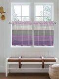 Country Wood Board Gray Purple Window Valance Curtains, Farmhouse Gradient Plank Light Filtering Kitchen Valance with 3-inch Rod Pocket for Living Room Bathroom Bedroom,2 Panel,27.5x36In