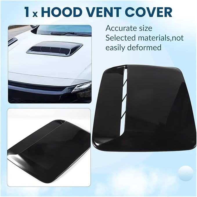 Car Universal Hood Vent Air Outlet Cover Compatible For Infiniti Compatible For Mazda And Tesla Hood Scoop Air Flow Intake Vent Cover