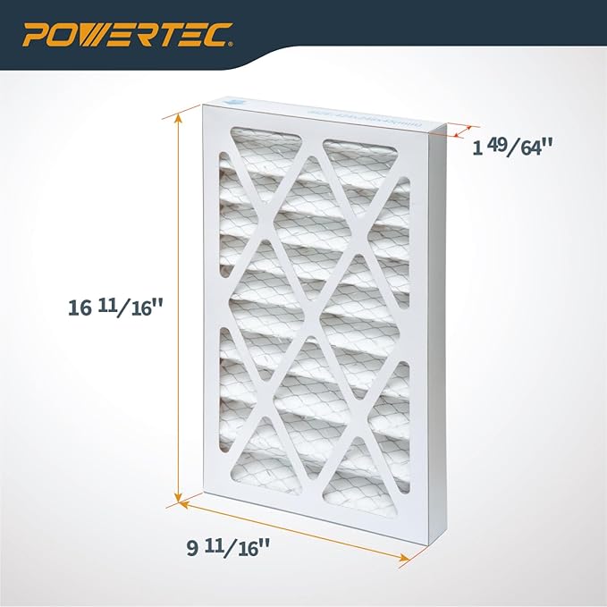 POWERTEC Inner & Outer Air Filter Set for WEN 3410, POWERTEC AF4000/AF4001, Shop Fox W1830 Air Filtration System, Replacement for WEN 90243-026-2, 90243-027-2 Woodworking Air Filters, 6PK (75092)