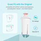 AQUA CREST Magnesium Water Filter, Intended for Brita® Pitchers and Dispensers, Everyday, UltraMax, Metro+, XL and More, 2 Months, Reduces Chlorine, 6 Count