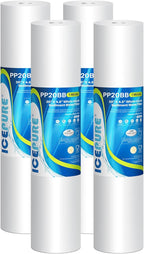 ICEPURE 1 Micron 20" x 4.5" Whole House Sediment Home Water Filter Replacement Cartridge, Compatible with SP-DD-5005-20BB, FPMB5-20, AP810-2, 155358-43, SDC-45-2005, 2PP20BB1M, P5-20, FP25B, 4 Pack
