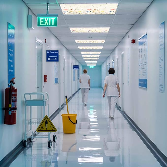 Fluorescent Light Covers for Ceiling Lights Spring Poppy Floral Magnetic Light Filters 3 Pack 4x2 ft Wildflower Vintage Ceiling Lights Cover for Classroom Office School Home Drop Lamp Decor