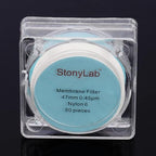 stonylab 50 Pack Nylon Membrane Filters, Hydrophilic Nylon Membrane Disc Filters with 0.45 μm Pore Size and 47 mm Diameter