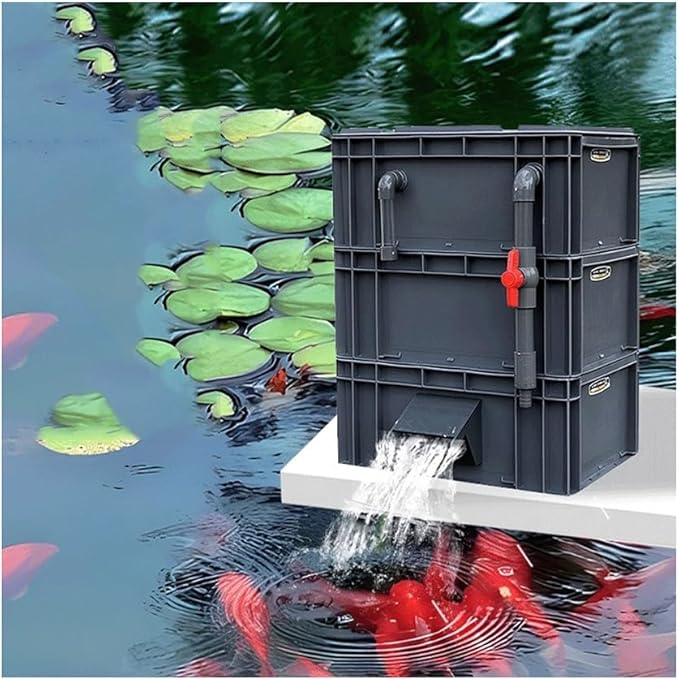 GRRICEPL Fish Tank Filter Box, Waterfall Bio-Filtration Aquarium, Turtle Tank Filter, Pump and Filter Media Not Included (Color : Gray, Size : 60x40x66cm)