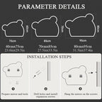 LTSRLL LED Vanity Mirror Cute Bear Decorative Mirror for Bathroom & Dressing Tabler Backlight Wall Mirror with 3 Color Dimmable Light Demister Pad Human Body Sensor Switch(Cut Down,70cmx85cm)