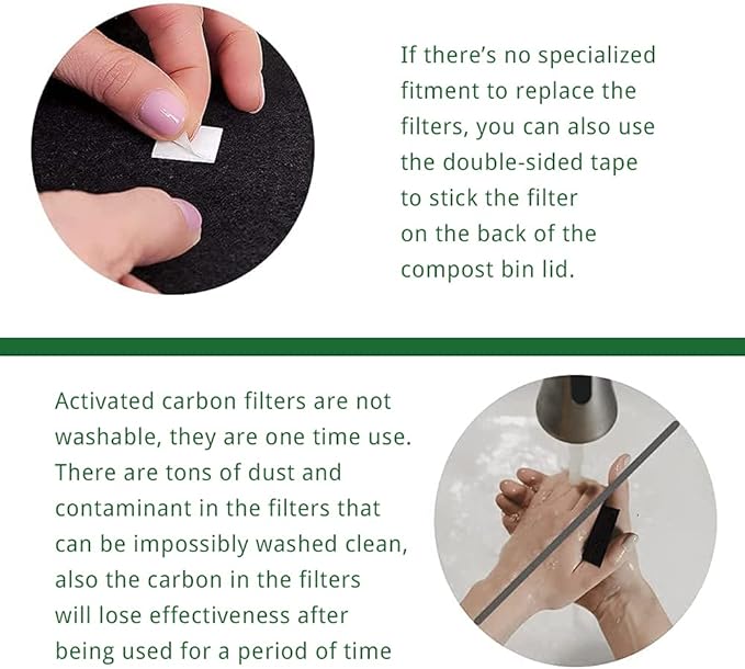 Compost Bin Carbon Odor Filters Substitute for Jo-seph Intelligent Waste Food Waste Caddy Replaceable Rectangle Activated Carbon Filters Pad for Kitchen (Pack of 4)