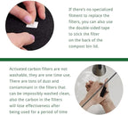 Compost Bin Carbon Odor Filters Substitute for Jo-seph Intelligent Waste Food Waste Caddy Replaceable Rectangle Activated Carbon Filters Pad for Kitchen (Pack of 4)