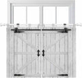 Farmhouse Wood Grain Kitchen Curtains 45 Inch Length, Short Cafe Window Curtains Tab Top, Vintage Country Barn Gate Grey Light Filtering Window Treatments Tier Drapes 27.5"x45" 2 Panel