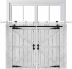 Farmhouse Wood Grain Kitchen Curtains 45 Inch Length, Short Cafe Window Curtains Tab Top, Vintage Country Barn Gate Grey Light Filtering Window Treatments Tier Drapes 27.5"x45" 2 Panel