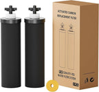 Black Purification Elements Replacement for Berkey® BB9-2® & Big Berkey® Gravity Water Filter System, Compatible with ProOne® Big+ & Purewell Filters, High-Efficiency Carbon Elements (2 Pack)