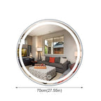 Bathroom Mirror Round Waterproof LED Bathroom Wall Makeup Mirrors with White Light Sensor Touch Control and Demister Pad (Color : with Frame Size : 70cm) (with Frame 70cm)