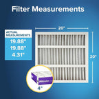 Filtrete 20x20x4 AC Furnace Air Filter, MPR 1550, MERV 12, Fits Honeywell, CERTIFIED Asthma & Allergy Friendly, Electrostatic Air Cleaning Filter, 4-Pack (actual size 19.88 x 19.88 x 4.31)