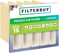Filterbuy 16x20x12 5-Pocket Air Filter MERV 15 HVAC Replacement (1-Pack)