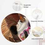 Farm Panda Kitchen Curtains 24 Inch Length, Small Window Curtains Tab Top, Farmhouse Barn Funny Animals Butterfly Light Filtering Short Window Treatments Tier Drapes 27.5"x24" 2 Panel