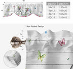 Spring Tie Up Valance Curtains for Windows, Kitchen Curtains Window Shades, Bicycles Botanical Rose Leaves Butterfly Wood Grain Light Filtering Roman Curtain Valances for Bedroom/Bathroom/Cafe 42"x12"