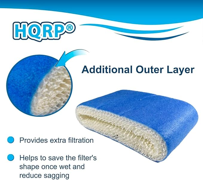 HQRP Wick Filter Compatible with Walgreens 890-WGN 890WGN LEV320 HF212-UL Cool Mist Humidifiers, W889-WGN Replacement, with Blue Layer