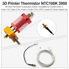 Ender 3 v2 Thermistor M3 300℃ Upgrade, 3D Printer NTC 100K 3950 Ender 3 M3 Stud Thermistor with 1M Extended Cable Use for Ender 3/Ender 3 V2,Ender 3 Pro/Ender 5, CR10 3D Printer Hotend, 1.1m/43.3inch