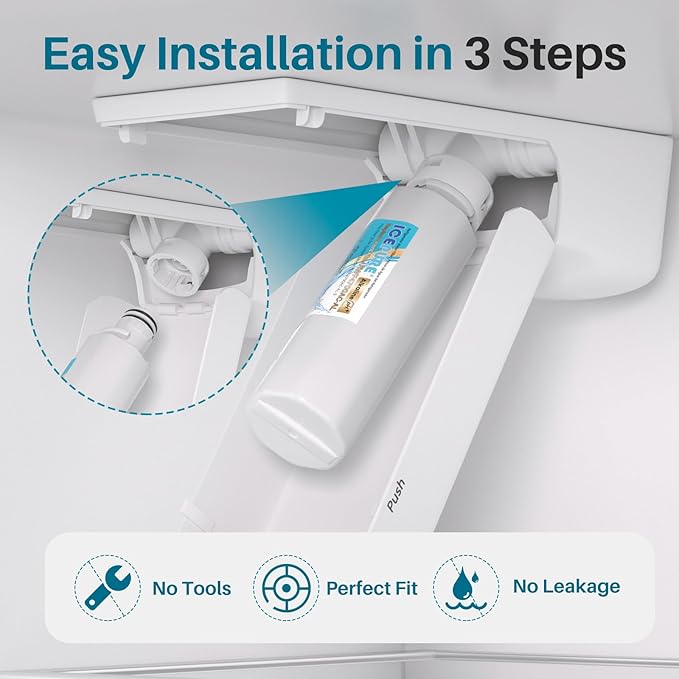 ICEPURE Alkaline LT1000PC Refrigerator Water Filter Replacement for LG LT1000P/PC/PCS, Kenmore 9980, ADQ74793501 ADQ74793502 ADQ747935 MDJ64844601 LMXS28626S LFXS26973S, LT1000, Enhances PH, 2Pack