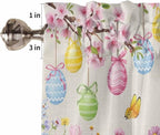 Happy Easter Living Room Curtains 72 Inches length, Spring Farmhouse Bunny Eggs Flower Beige Window Treatment Curtain Drapes, Light Filtering Drapes for Bedroom Laundry Room, 52"x72", 2 Panels