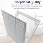 16"W x 16"H [Duct Opening Size] Steel Return Air Filter Grille - Removable Face/Door for 1 inch Filters -HVAC Vent Cover Grill - White [Outer Dimensions: 18 5/8"W X 18 5/8"H]