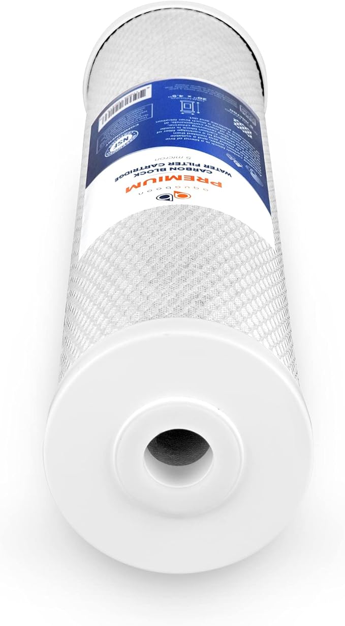 Aquaboon 5 Micron 20 x 4.5 Premium CTO Activated Carbon Water Filter Cartridge Replacement for Whole House Compatible with FC25B, EP-20BB, 2-PACK
